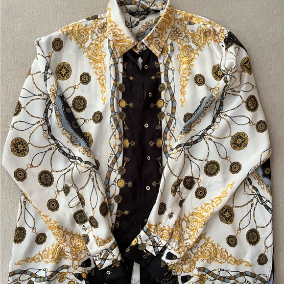 Zara Baroque Chain Print Shirt Blouse Long Sleeves. - Picture 10 of 10